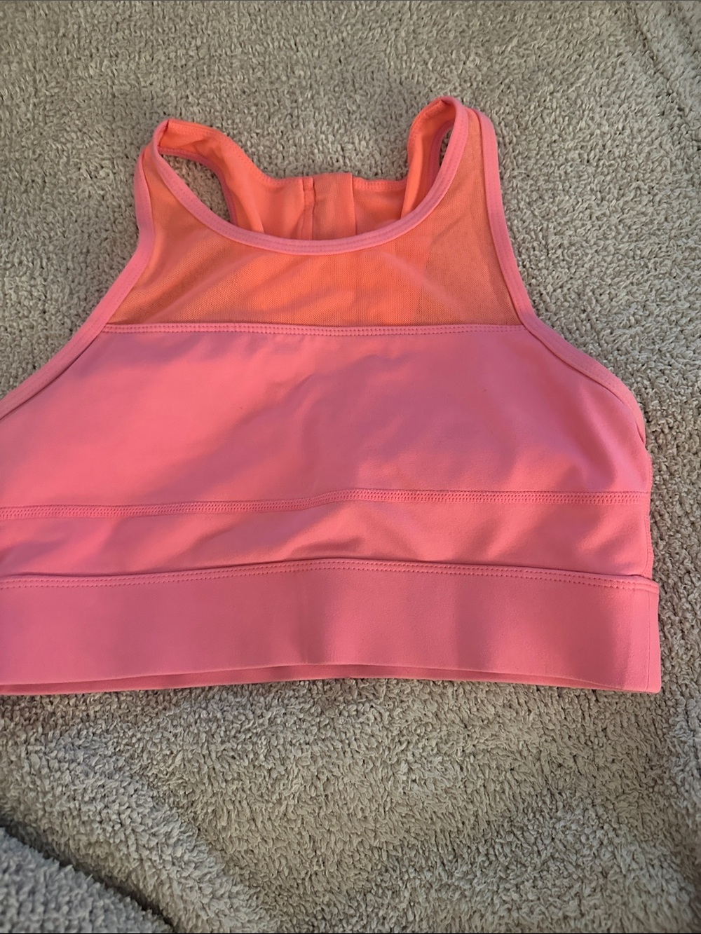 Ziya Active small hot pink sports bra with zipper and mesh. EUC with pads